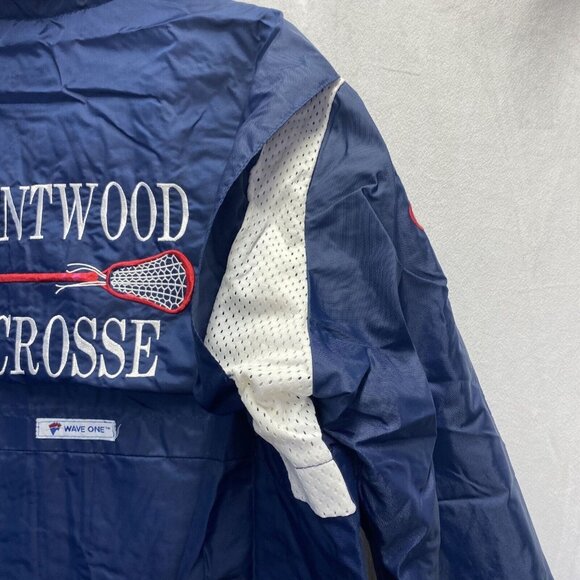 Wave One Windbreaker Rain Jacket Full Front Zipper Men Medium Blue Zip Pockets - Picture 11 of 16